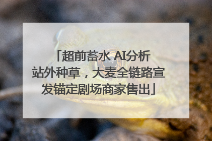 超前蓄水 AI分析 站外种草，大麦全链路宣发锚定剧场商家售出