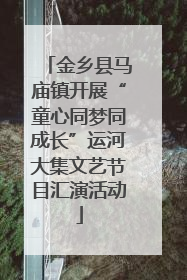 金乡县马庙镇开展“童心同梦同成长”运河大集文艺节目汇演活动