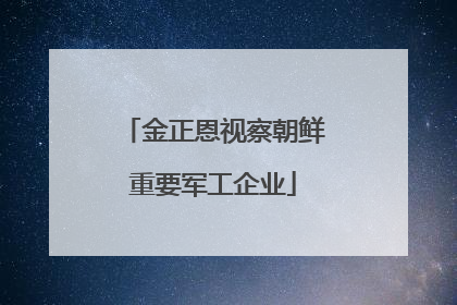 金正恩视察朝鲜重要军工企业