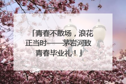 青春不散场，浪花正当时——茅岩河致青春毕业礼！