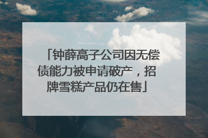 钟薛高子公司因无偿债能力被申请破产，招牌雪糕产品仍在售