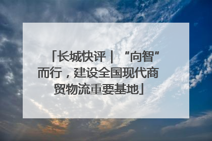 长城快评｜“向智”而行，建设全国现代商贸物流重要基地