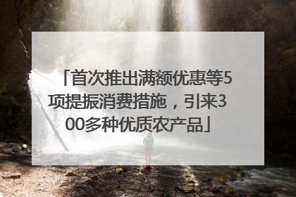 首次推出满额优惠等5项提振消费措施，引来300多种优质农产品