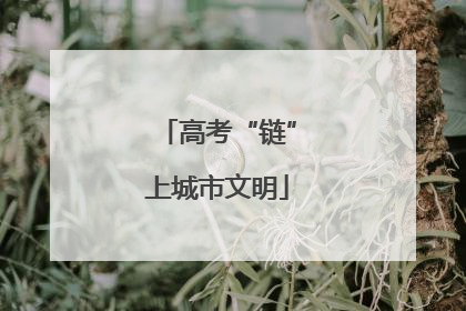 高考“链”上城市文明
