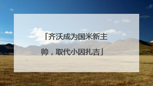齐沃成为国米新主帅，取代小因扎吉