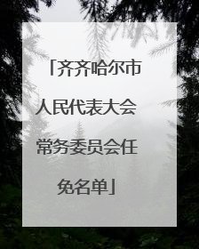 齐齐哈尔市人民代表大会常务委员会任免名单