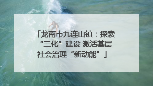 龙南市九连山镇：探索“三化”建设 激活基层社会治理“新动能”