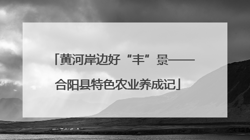 黄河岸边好“丰”景——合阳县特色农业养成记