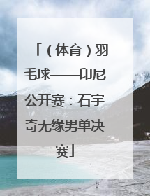 （体育）羽毛球——印尼公开赛：石宇奇无缘男单决赛