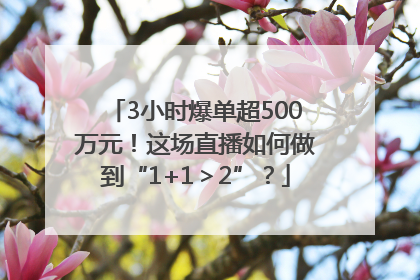 3小时爆单超500万元！这场直播如何做到“1+1＞2”？