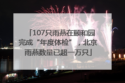 107只雨燕在颐和园完成“年度体检”，北京雨燕数量已超一万只