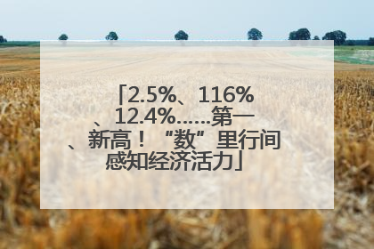 2.5%、116%、12.4%……第一、新高！“数”里行间感知经济活力