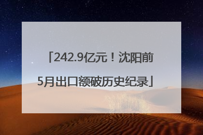 242.9亿元！沈阳前5月出口额破历史纪录