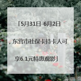 5月31日-6月2日，东营市社保卡持卡人可享6.1元特惠观影