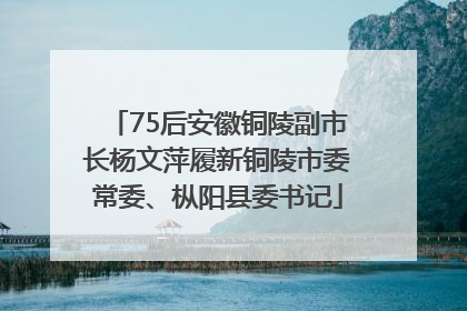 75后安徽铜陵副市长杨文萍履新铜陵市委常委、枞阳县委书记