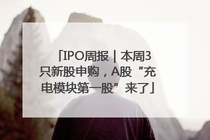 IPO周报｜本周3只新股申购，A股“充电模块第一股”来了